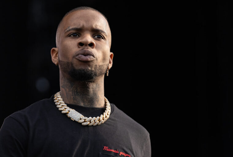 Tory Lanez pictured before his incarceration; the rapper was recently hospitalized after being stabbed in a California prison yard.