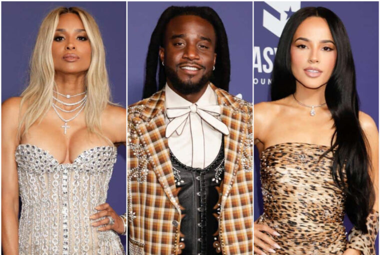 13 celebrity carpet looks from the 2025 American Music Awards - AMAs- Ciara, Shaboozey, and Becky G