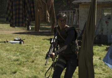 Danielle Deadwyler in a gripping moment from 40 Acres, the new action-thriller from Magnolia Pictures.
