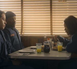 Eddie Murphy, Pete Davidson, and Keke Palmer in a tense moment from The Pickup