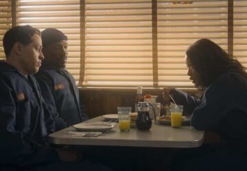 Eddie Murphy, Pete Davidson, and Keke Palmer in a tense moment from The Pickup