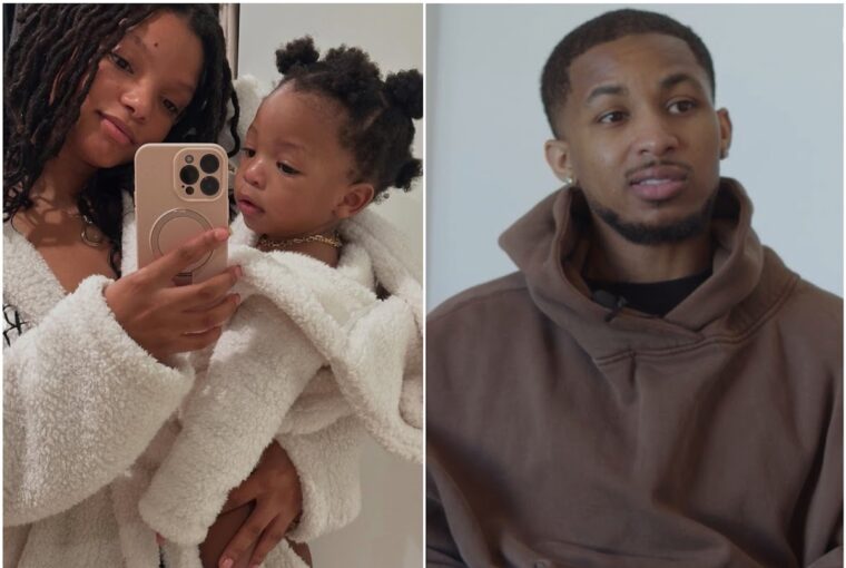 Halle Bailey outside court after being granted sole custody of son Halo Saint amid allegations against DDG.
