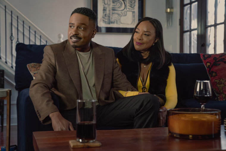 Jason Weaver as Shaad and Lynn Whitfield as Alicia in Season 6, Episode 16 of The Chi, streaming on Paramount+ with Showtime.