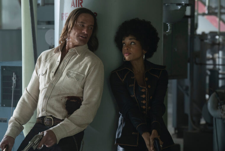 Josh Holloway and Rachel Hilson in the Max original series Duster, premiering May 2025.