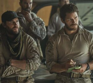 Taylor Kitsch as Ben Edwards and Chris Pratt as James Reece in The Terminal List: Dark Wolf