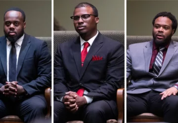 Tadarrius Bean, Demetrius Haley, and Justin Smith, the three former Memphis police officers acquitted in the fatal beating of Tyre Nichols, appear in court during their state trial.
